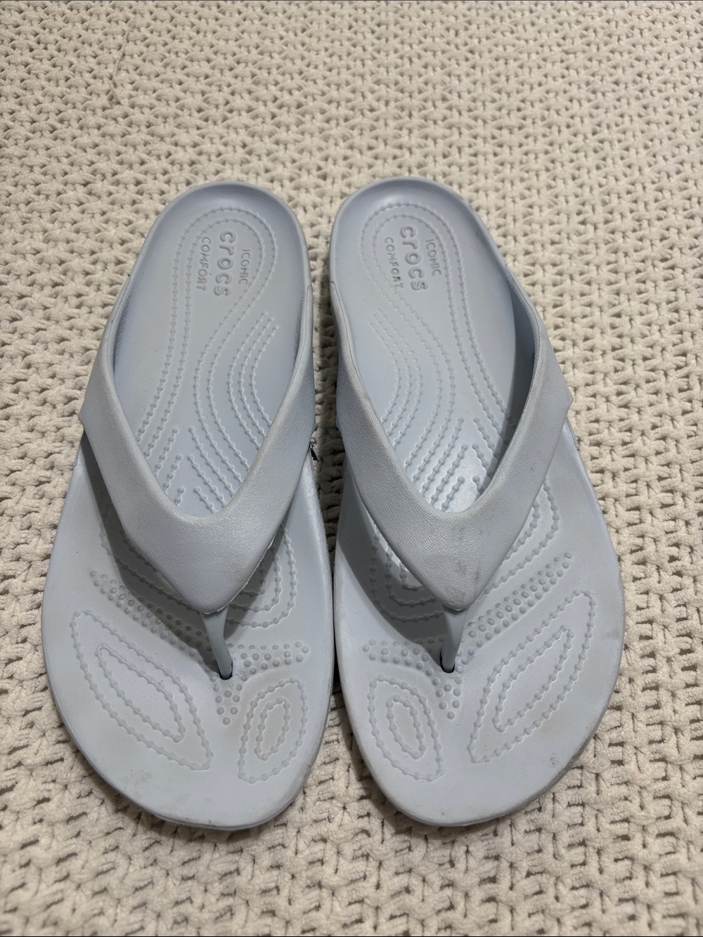 Blue croc sandals